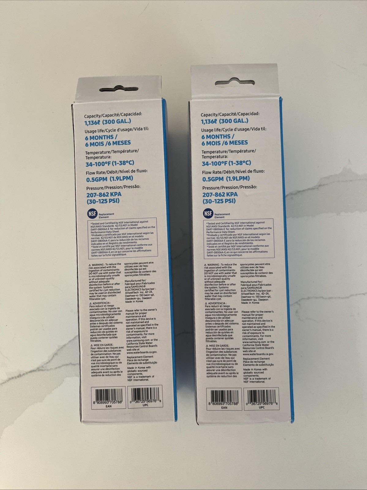 2 PACK Genuine Samsung DA29-00020B HAF-CIN/EXP Refrigerator Water Filter (New)