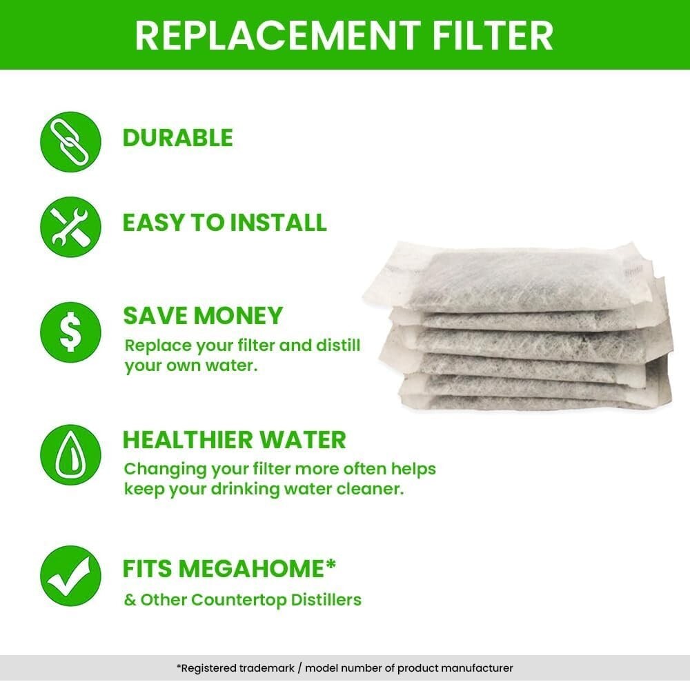Distiller Filters Activated Charcoal Odor Absorbing 12 Pack for Countertop Di…