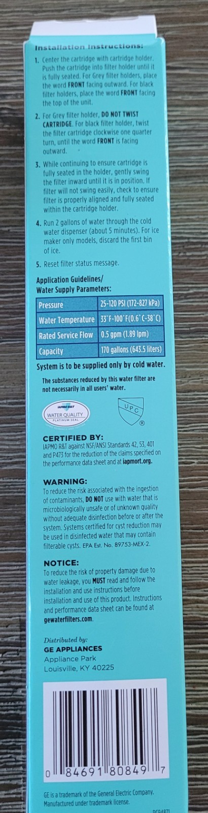NEW Refrigerator RPWFE Water Filter Cartrid Select Profile French Door RPWFE