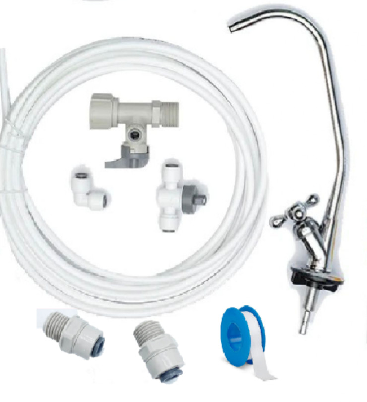 3 Stages Under Sink Drinking Water Filter System Faucet, waterline, fittings