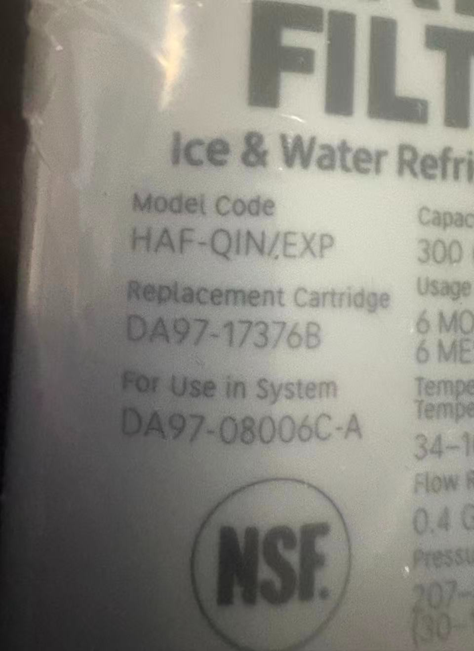 Samsung Ice & Water Refrigerator Filter Model HAF-QIN/EXP : 5 pcs