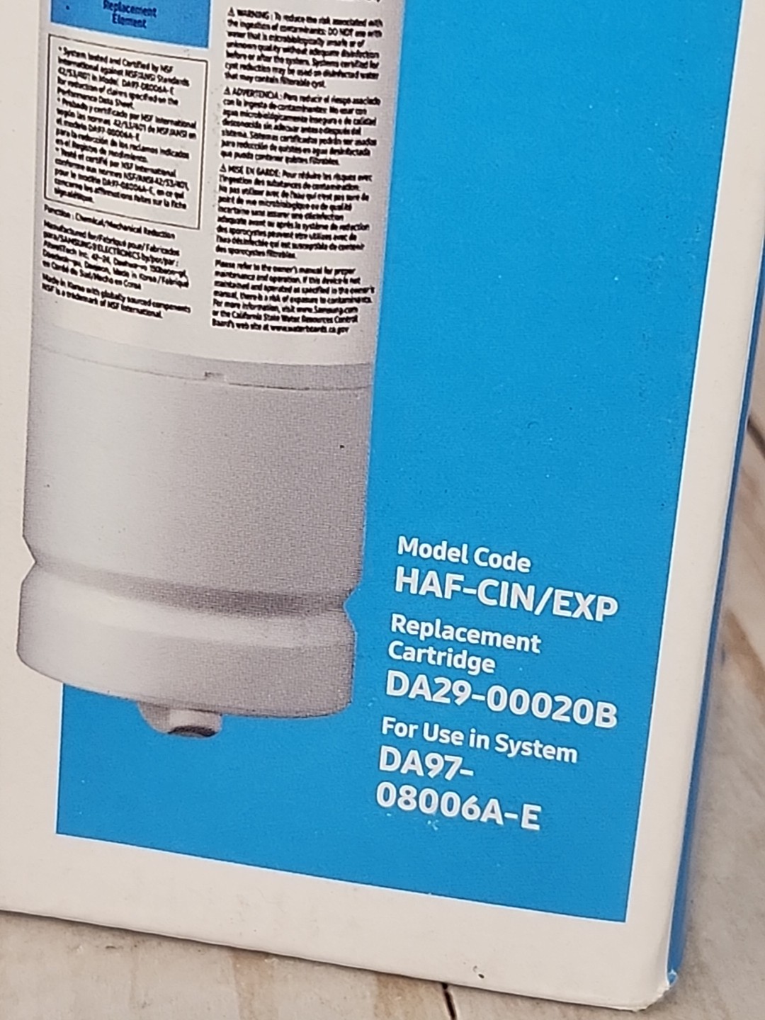 Samsung DA29-00020B HAF-CIN/EXP Refrigerator Ice Water Filter Da97-08006A-E