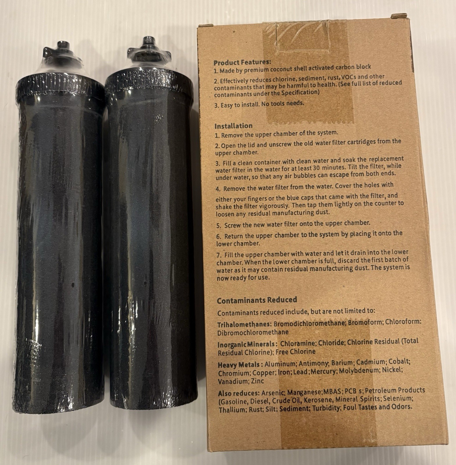 Water Filters Replacement Purification Elements For Black Berkey BB9-2 (2 PACK)