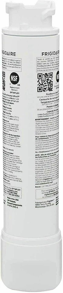 Sealed 1x Frigidaire EPTWFU01 Pure Source Ultra II Refrigerator Water Filter New