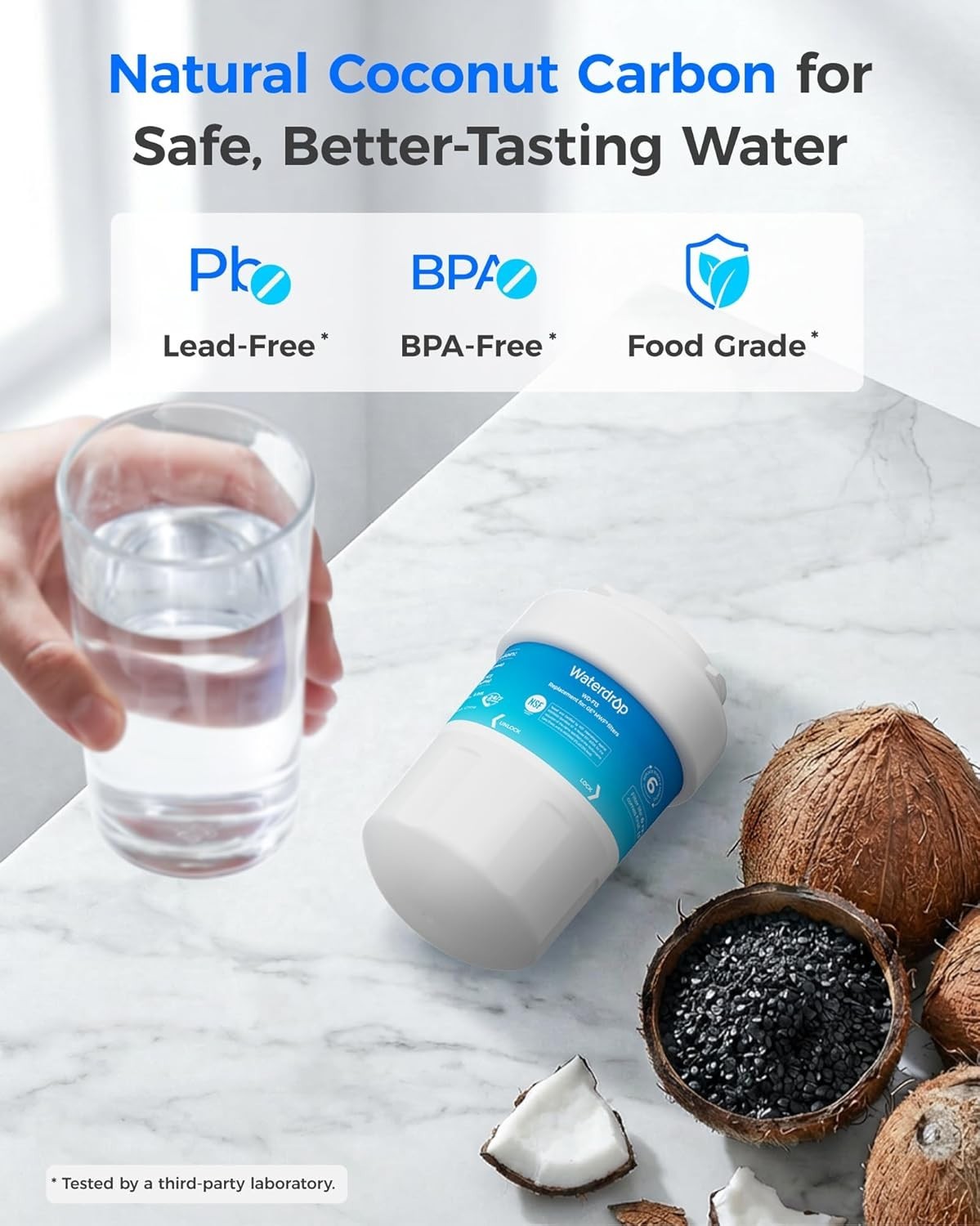 3 Pack Water Filter Compatible with GE MWF NSF Certified Lead Free Material