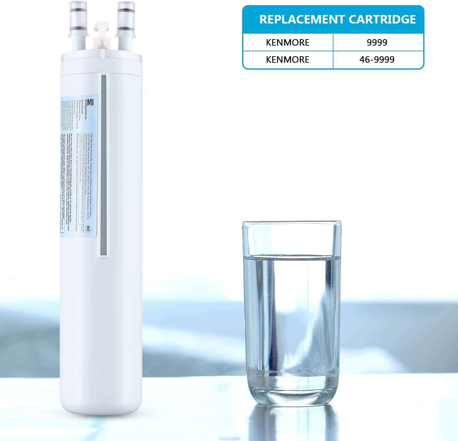 1 Pack KenmoreCLEAR!46-9999 9999 Replacement Refrigerator Water Filter White New