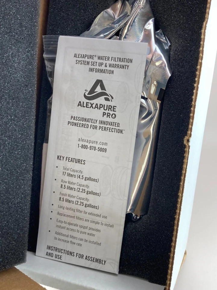 Alexapure Countertop Gravity Water Filtration System Stainless Steel 2 Filter(s)