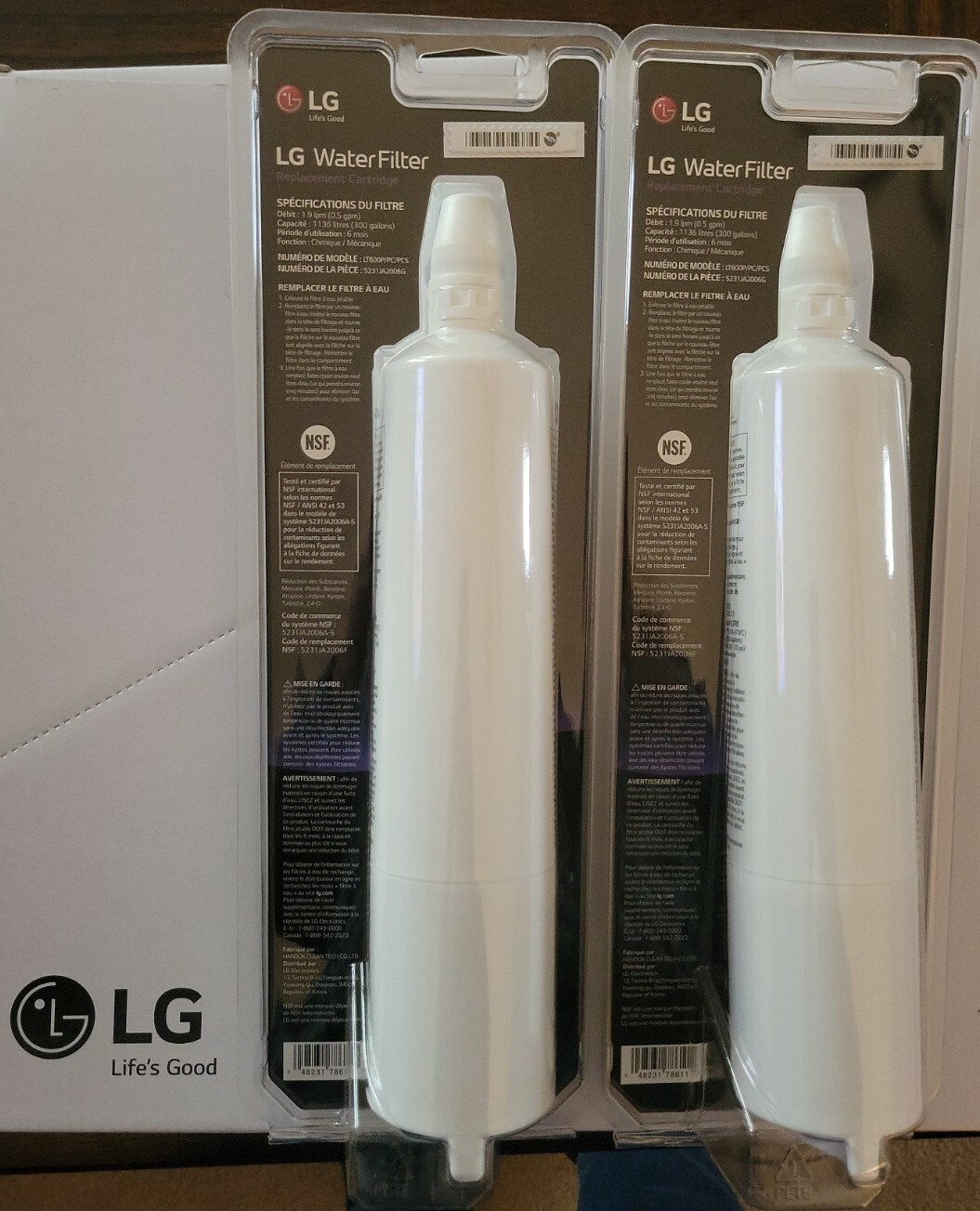 (2 PACK) LG LT600P/PC/PCS Refrigerator Water Filter Genuine OEM 5231JA2006F