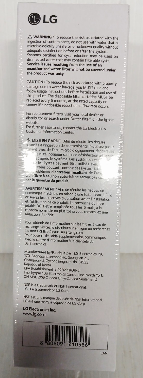 LG LT1000P 6 MONTH LT 1000 P/PC/PCS SEALED REFRIGERATOR WATER FILTER NEW