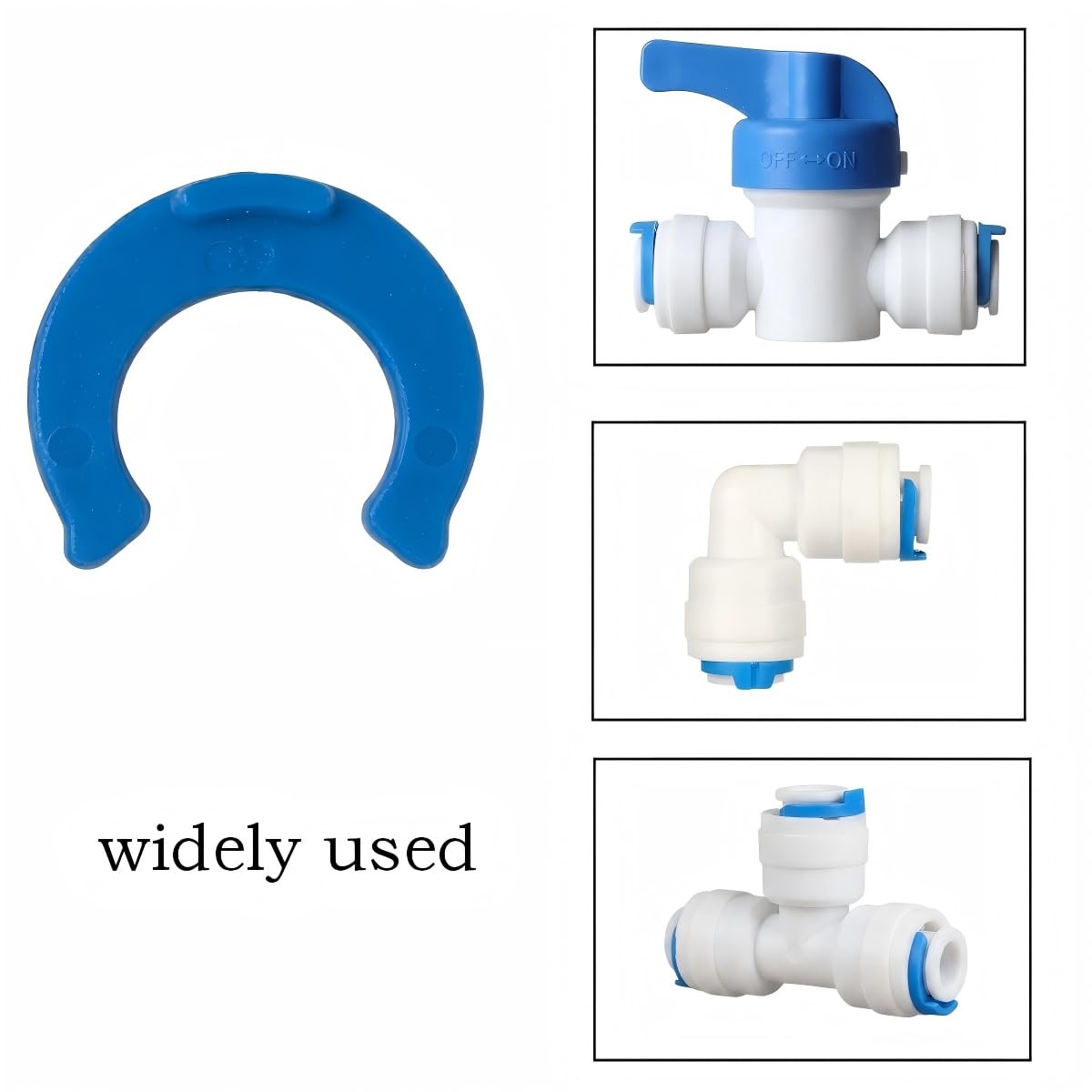 50 PCS 1/4 Inch RO Reverse Osmosis Water Filter Locking Clips, Blue Quick Con…