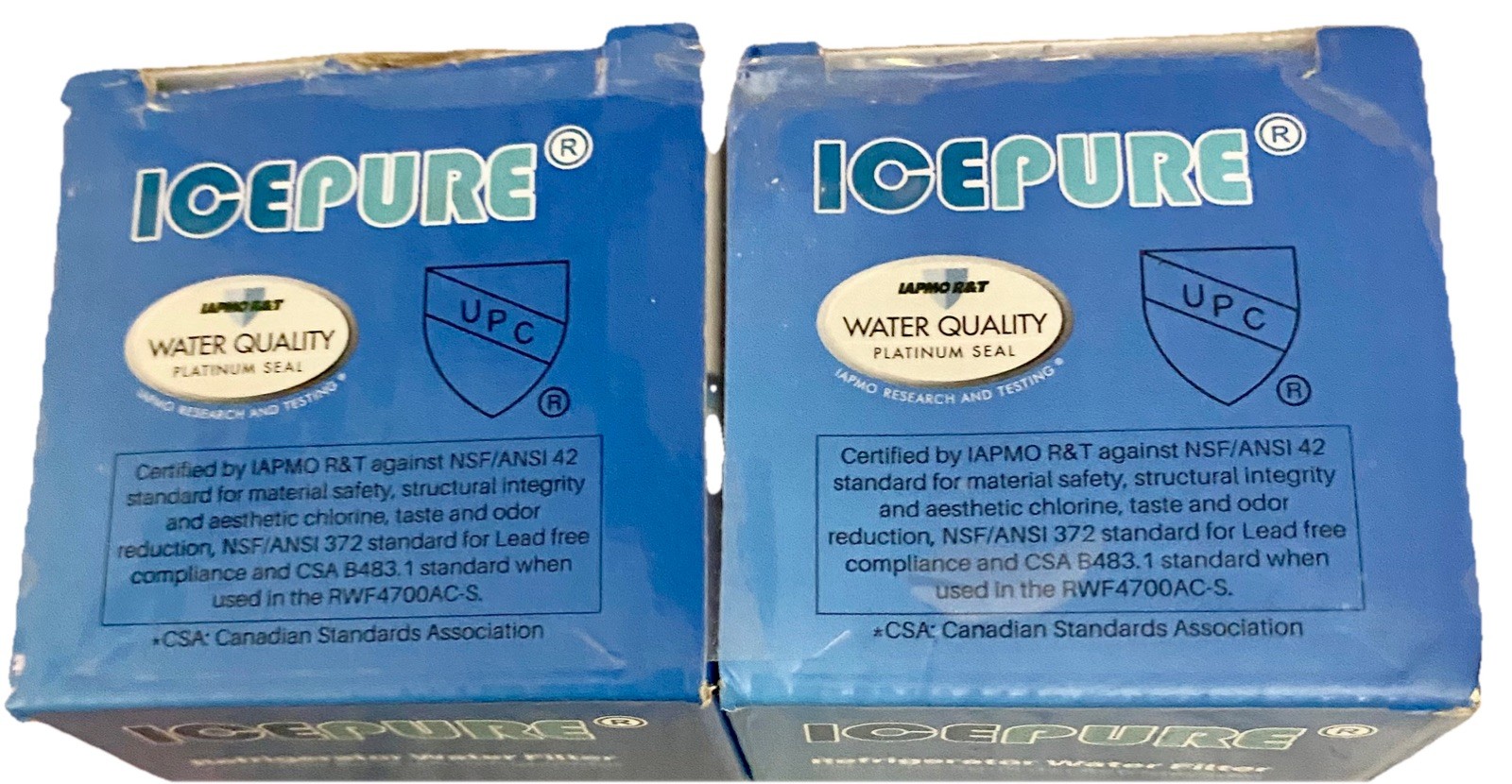 Ice Pure Replacement Refrigerator Water Filters Kenmore Lot of 2 RWF4700AC – NIB