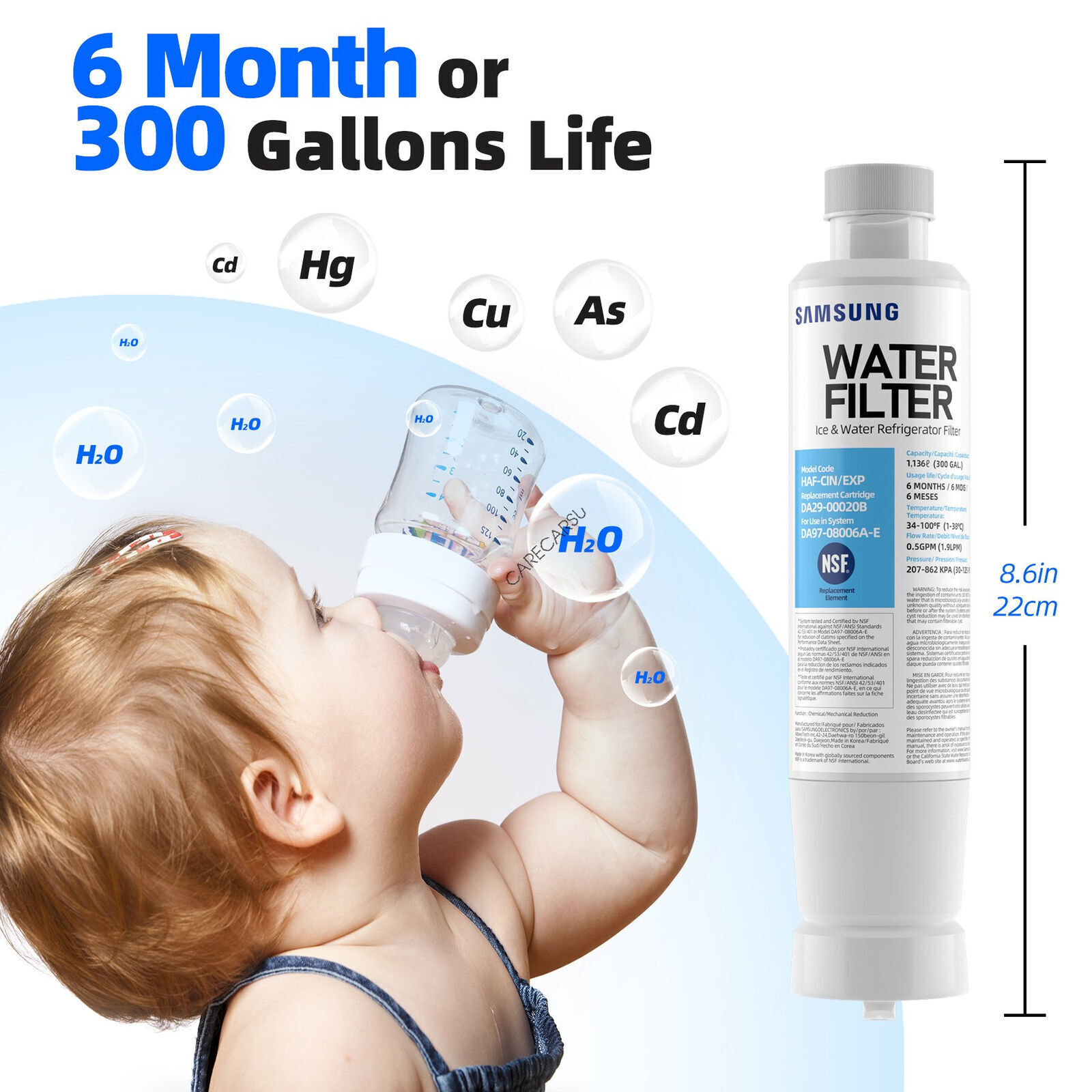 1-6 Pack Samsung DA29-00020B HAF-CIN/EXP Replacement Refrigerator Water Filters