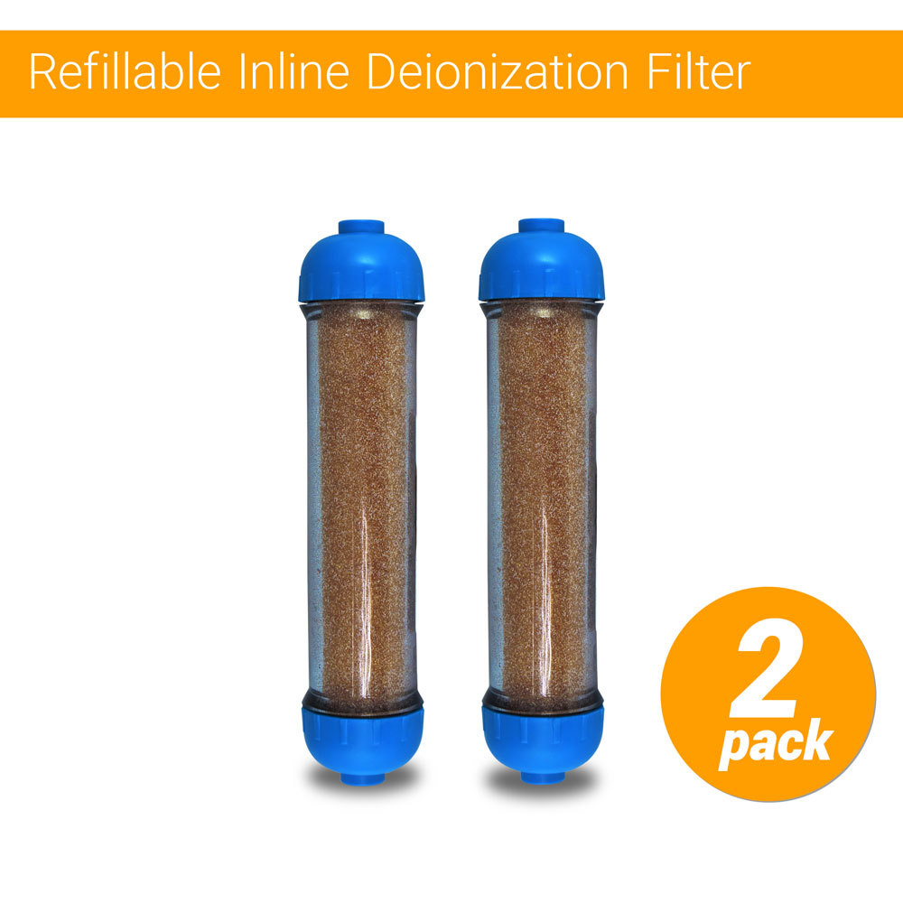 2 Mixed Bed Ion Exchange DI Resin 0PPM Reverse osmosis Filter Refillable Housing
