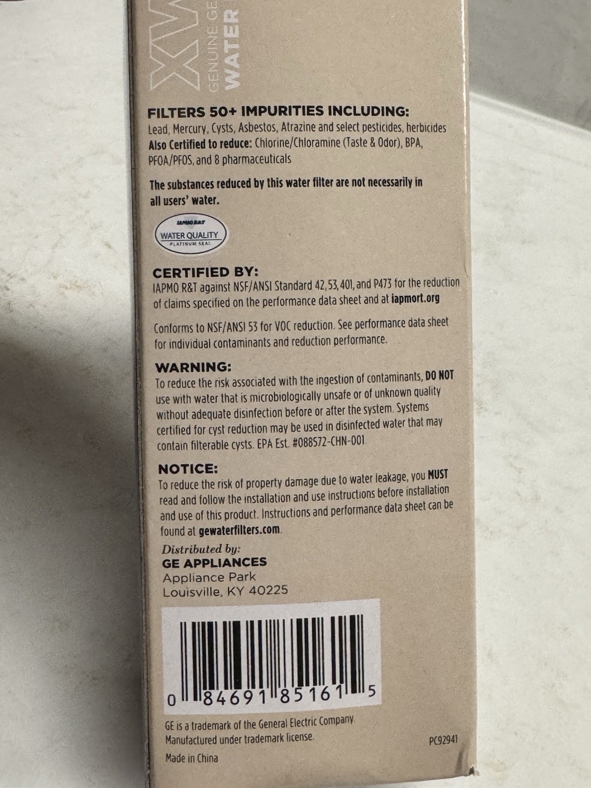 GE XWFE Refrigerator Water Filter – Genuine Replacement