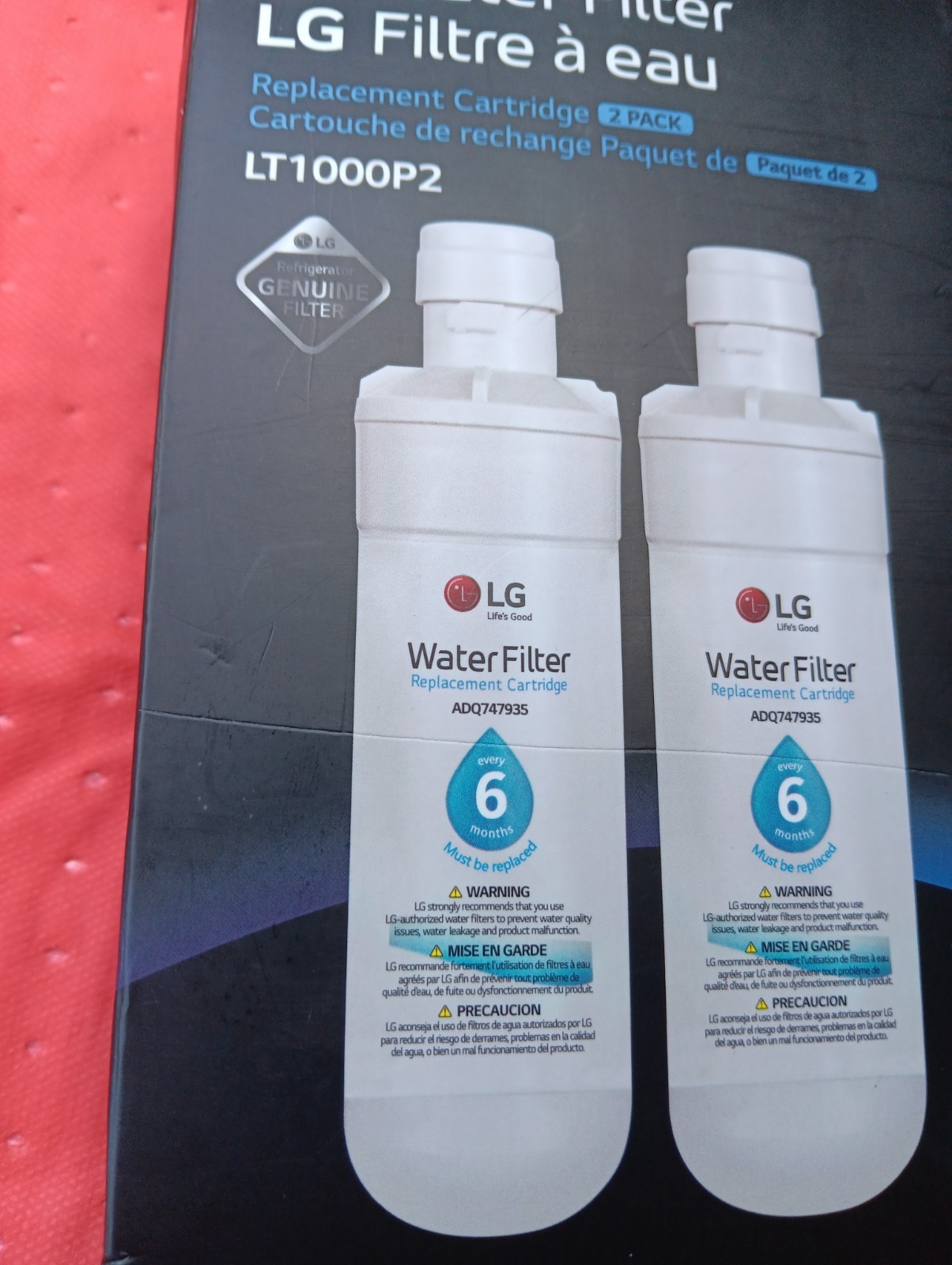 LG LT1000P2 6 Month/200 Gal Refrigerator 2 Pack Replacement Catridges New