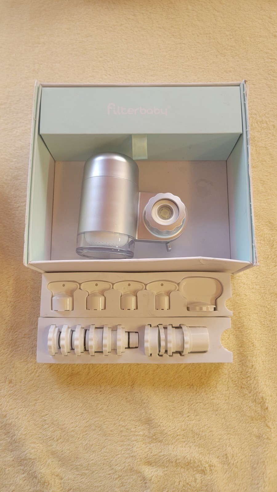 NEW Filterbaby Skincare Filter 2.0 Bathroom Sink Filter Faucet Silver NIB