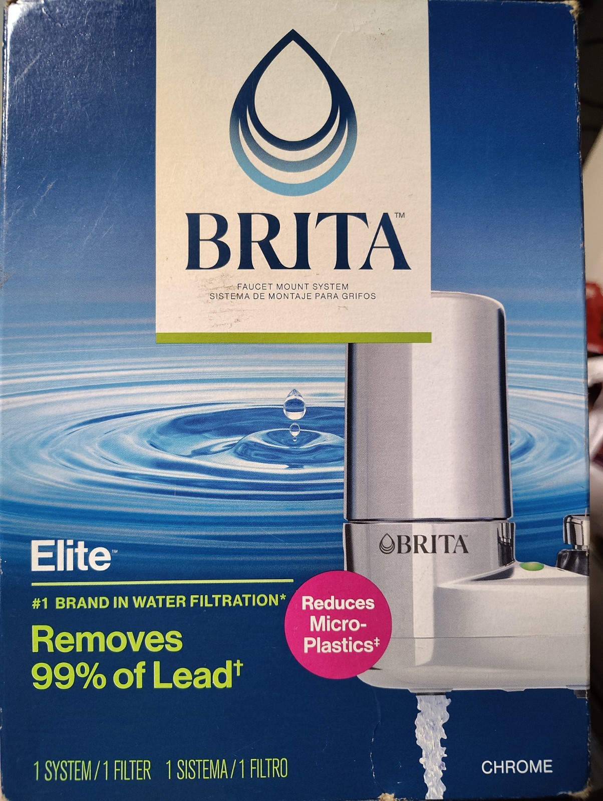 NEW BRITA Faucet Elite Chrome Replacement Filter Remove 99% of Lead
