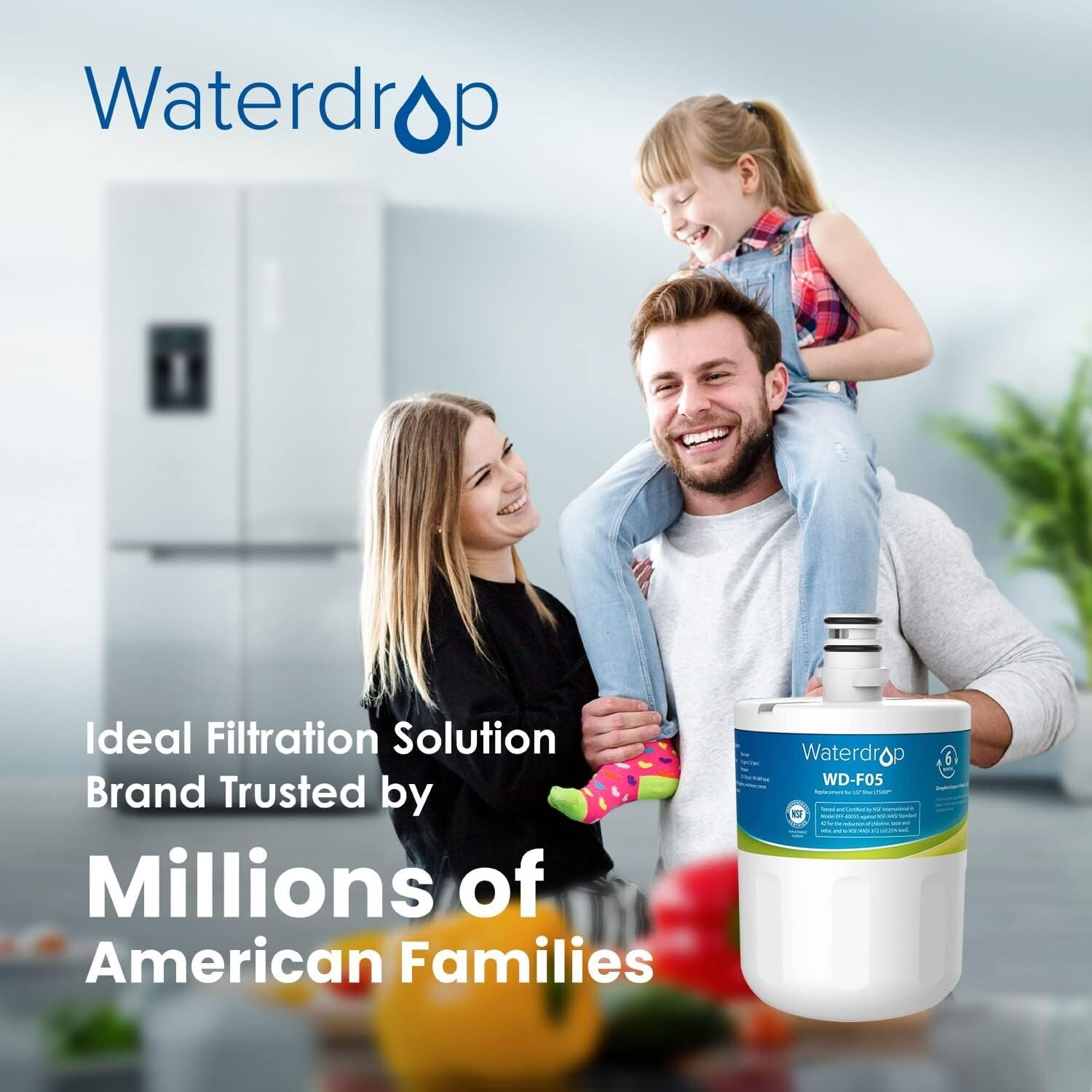 Waterdrop 5231JA2002A Refrigerator Water Filter, Replacement for LG® LT500P®(6)