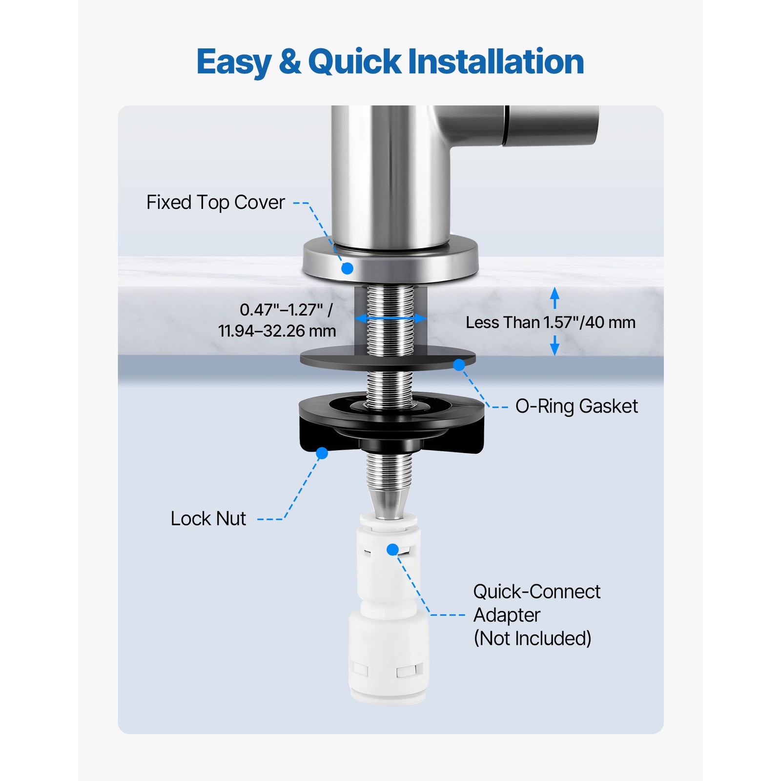 Uimoso Reverse Osmosis Lead-Free Drinking Water Faucet Tap Black/Gold/Silver