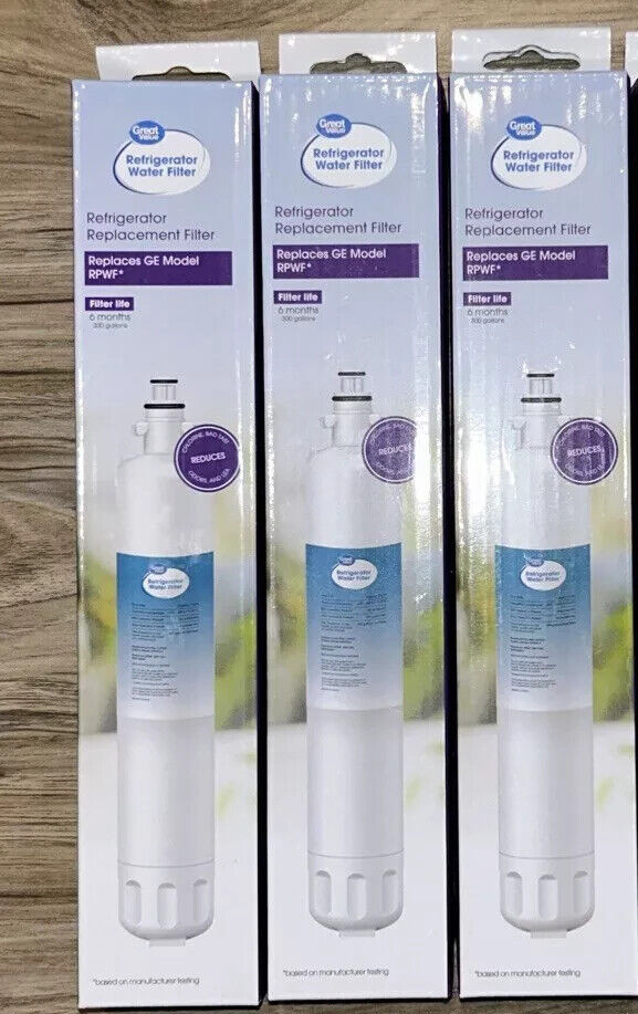 (3) Great Value Refrigerator Water Filter Replaces GE Model RPWF 6months 300 gal