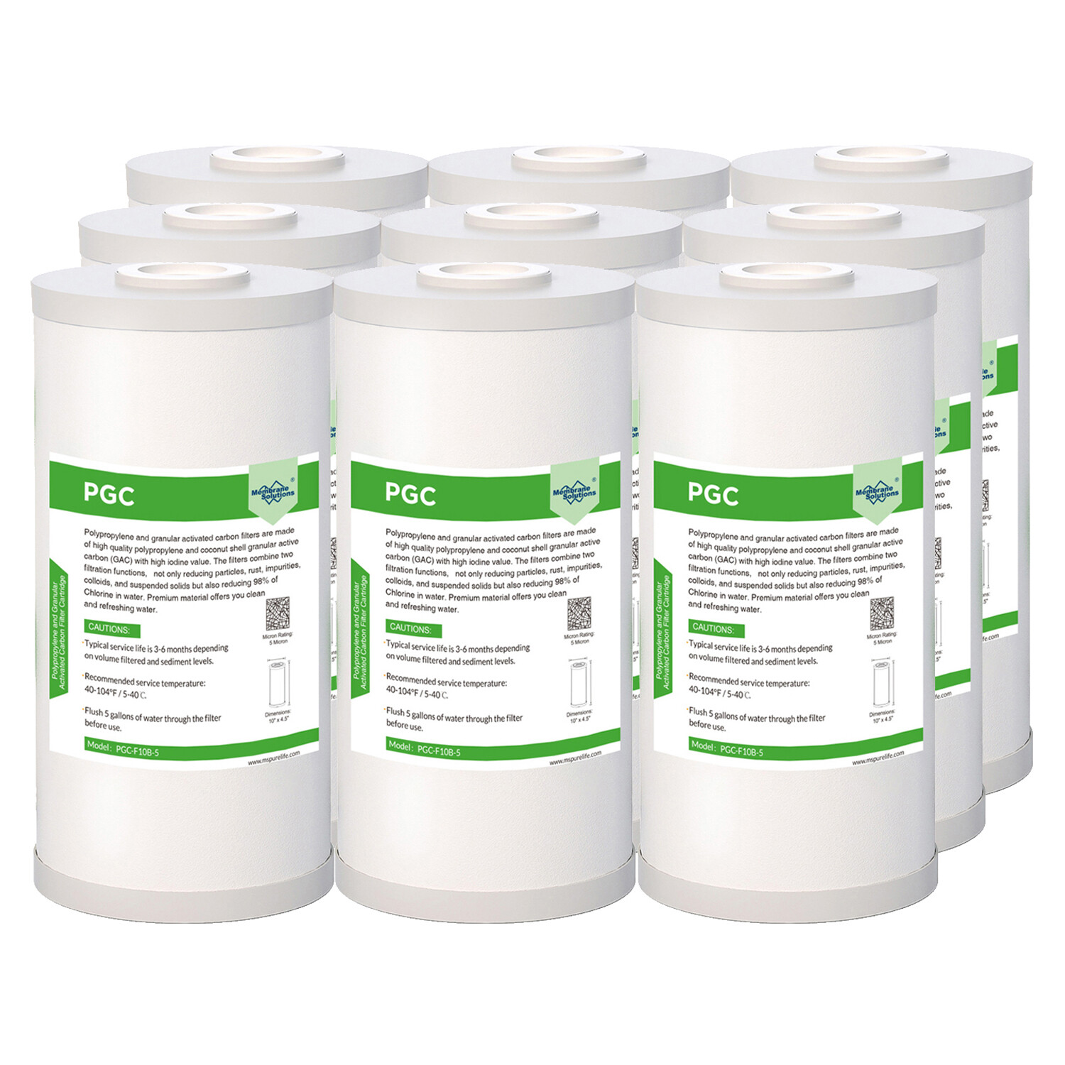 1-9 Pack 10″x4.5″ Sediment and Carbon 2in1 Water Filter Replacement for GE FXHTC