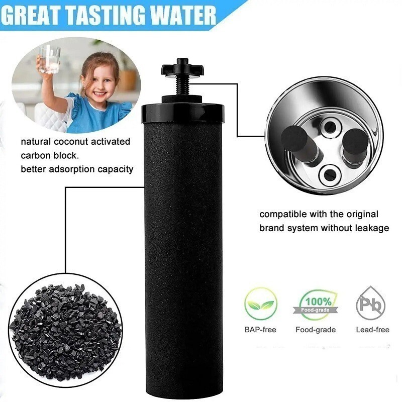 4Pack Replacement Gravity System Filters BB9-2 Black For Berkey Water Filter