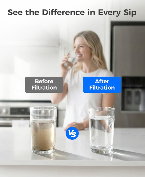 Waterdrop XWF Refrigerator Water Filter, Replacement for GE® WR17X30702