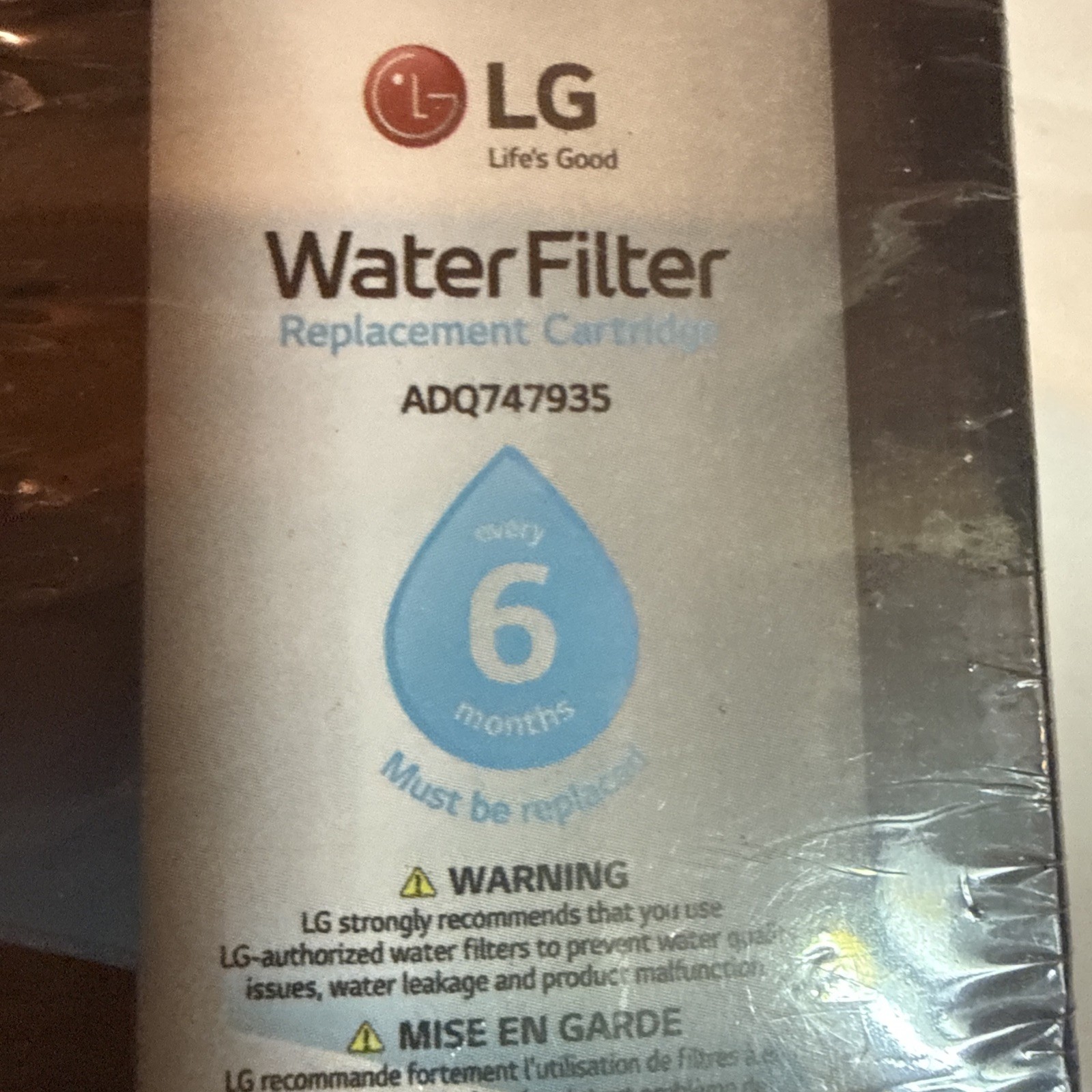 New Genuine LG Water Filter Replacement Cartridge ADQ747935 LT1000P/PC/PCS