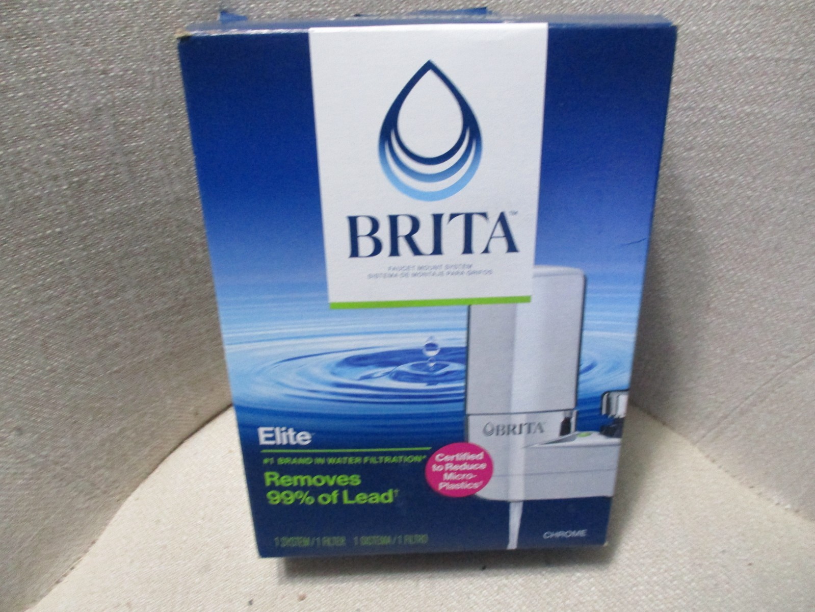 BRITA Elite Faucet Mount Filtration System Water Purification Chrome NEW