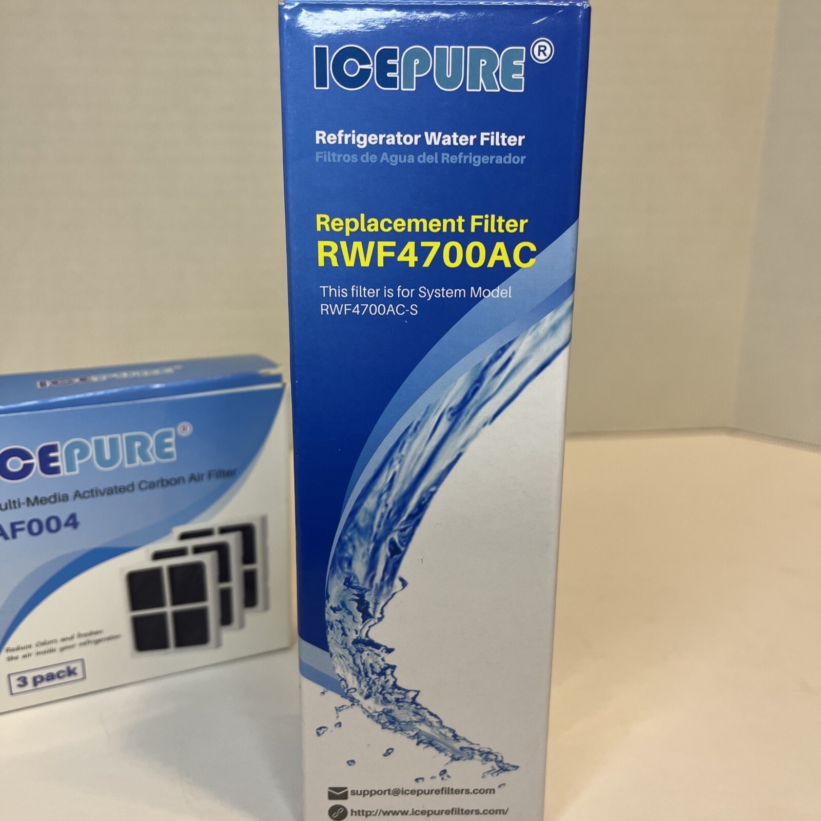 1 Golden Icepure RWF4700A Water Filters & 3ICP-AF004 Air Filters LG Kenmore