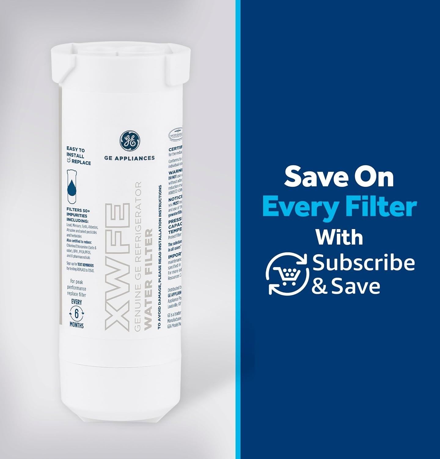 GE XWFE Refrigerator Replacement Water Filter Without Chip -1 Pack NEW