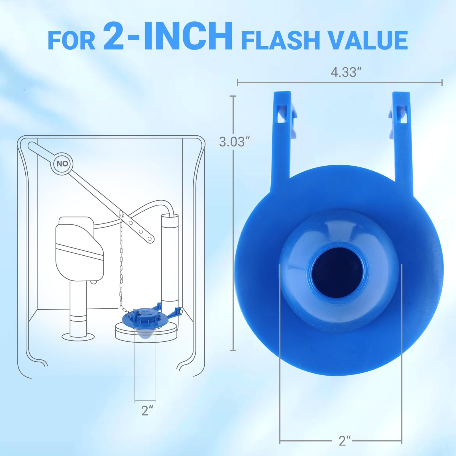 Universal Toilet Flapper Replacement 2 Inch – Compatible with Most American S…