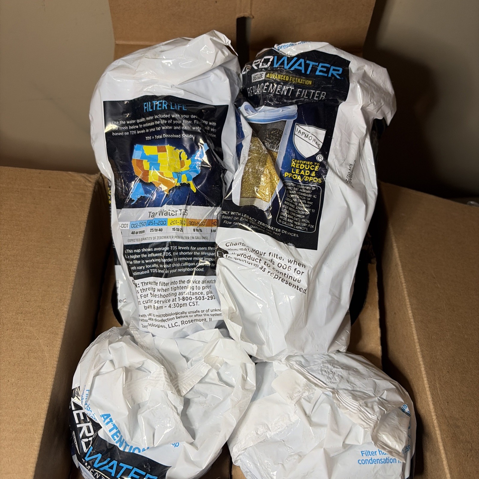 ZeroWater Replacement Water Filters 6-Pack BPA Free 5 Stage Brand New ZR-006-tg