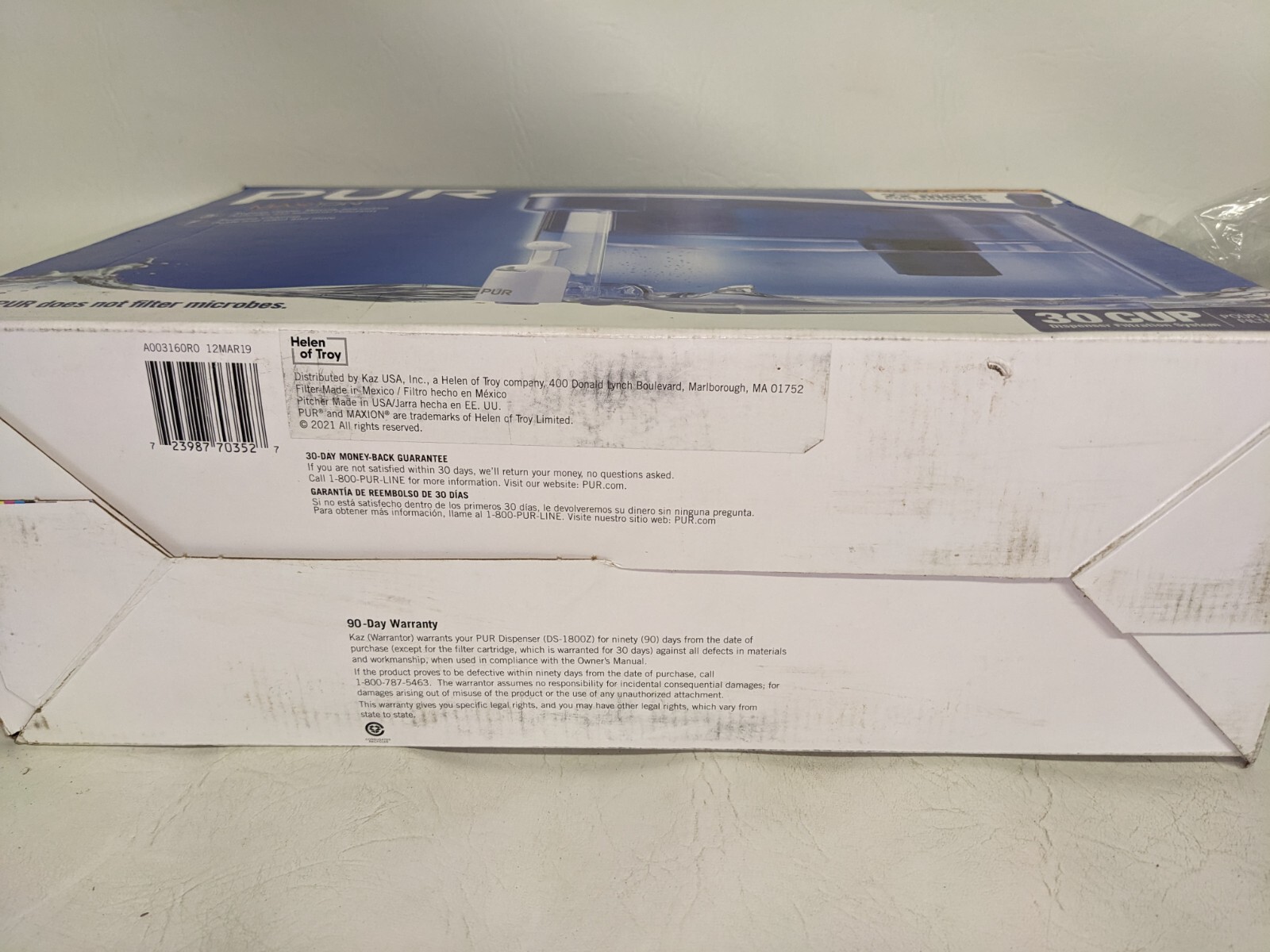 NEW PUR 30 Cup Water Dispenser Filtration System Blue/White DS1800Z (ZE)