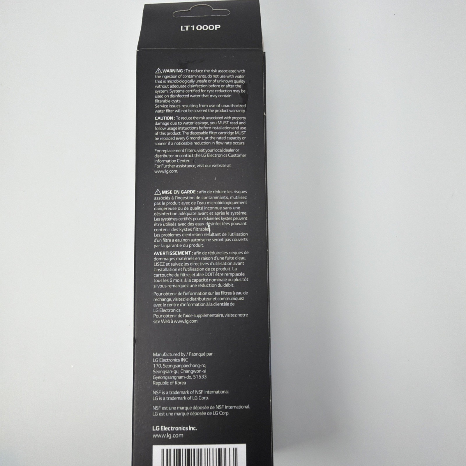 LG LT1000P Water Filter Replacement Cartridge LT1000PC/PCS ADQ747935 SFN