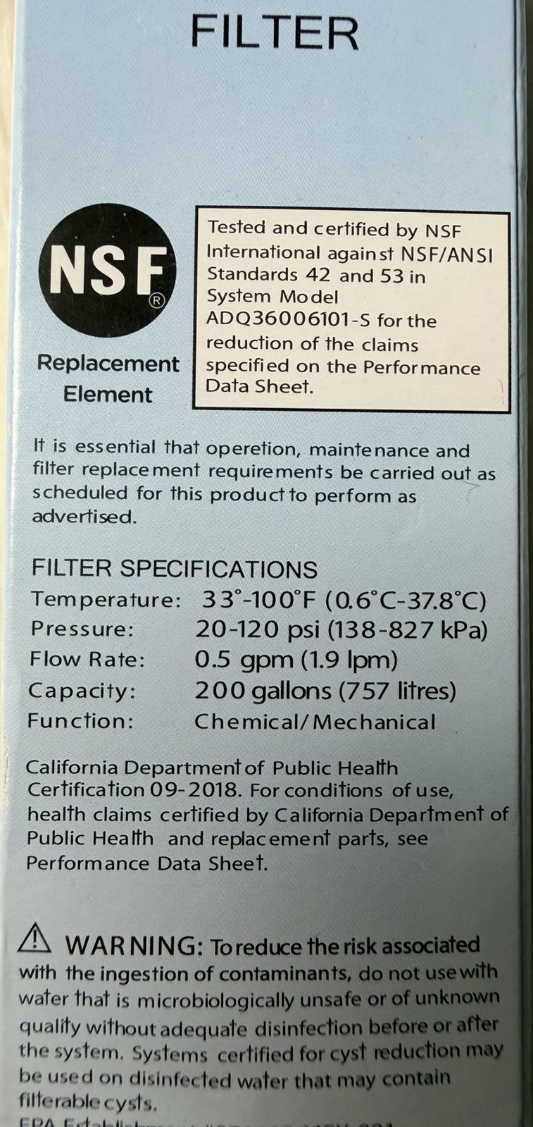 LG Refrigerator Water Filter ADQ36006101 LT700P 200 Gallons Genuine New Open Box