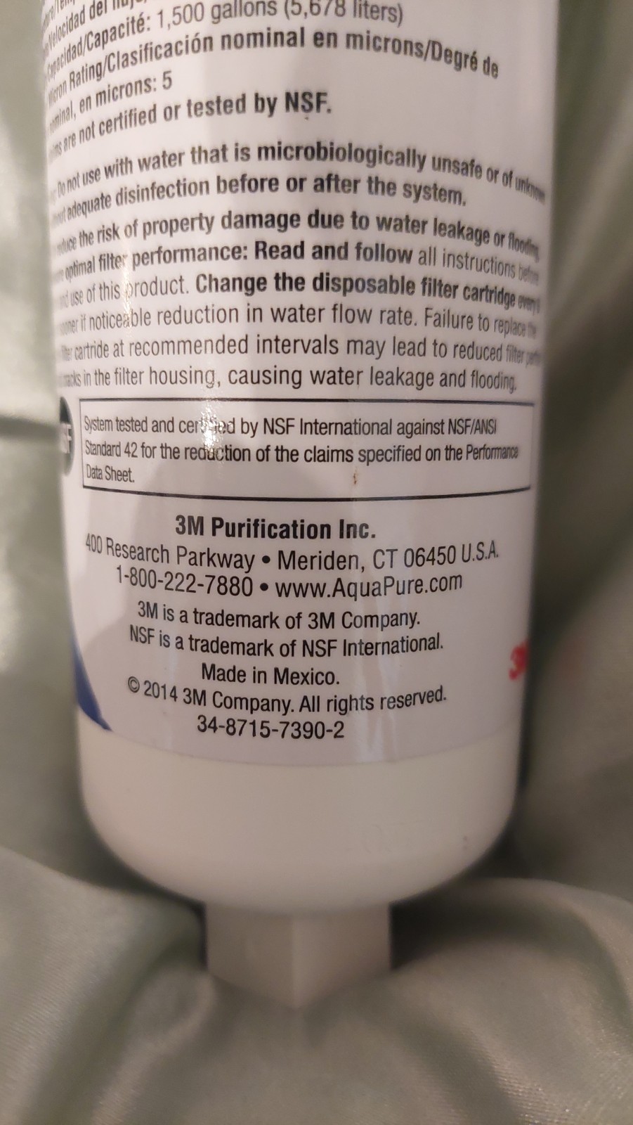 Aqua-Pure AP717 Inline Water Filter for Refrigerator No Chlorine Taste/Odor