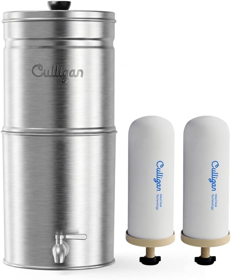 Culligan MaxClear Technology 2.25 Gallon Gravity Water Filter System + 2 Filters
