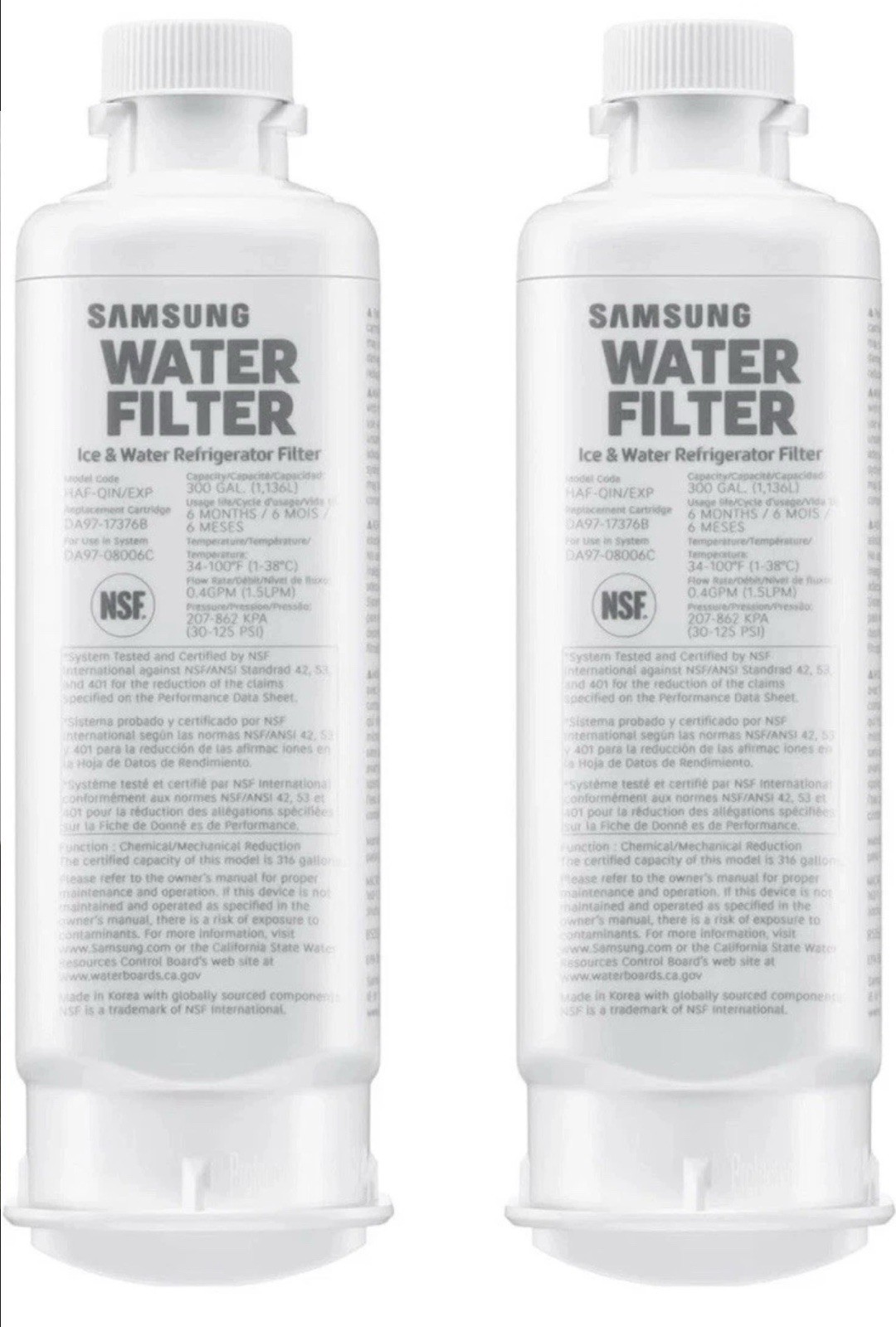 Samsung HAF-QIN/EXP Refrigerator – 4 Total – Water Filter Pack Genuine OEM