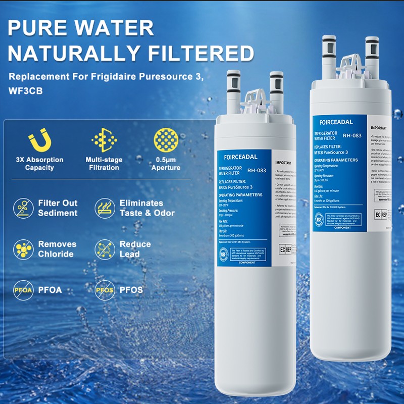 New 2-4PACK For Frigidaire WF3CB Pure Source 3 Water & Ice Refrigerator Filter