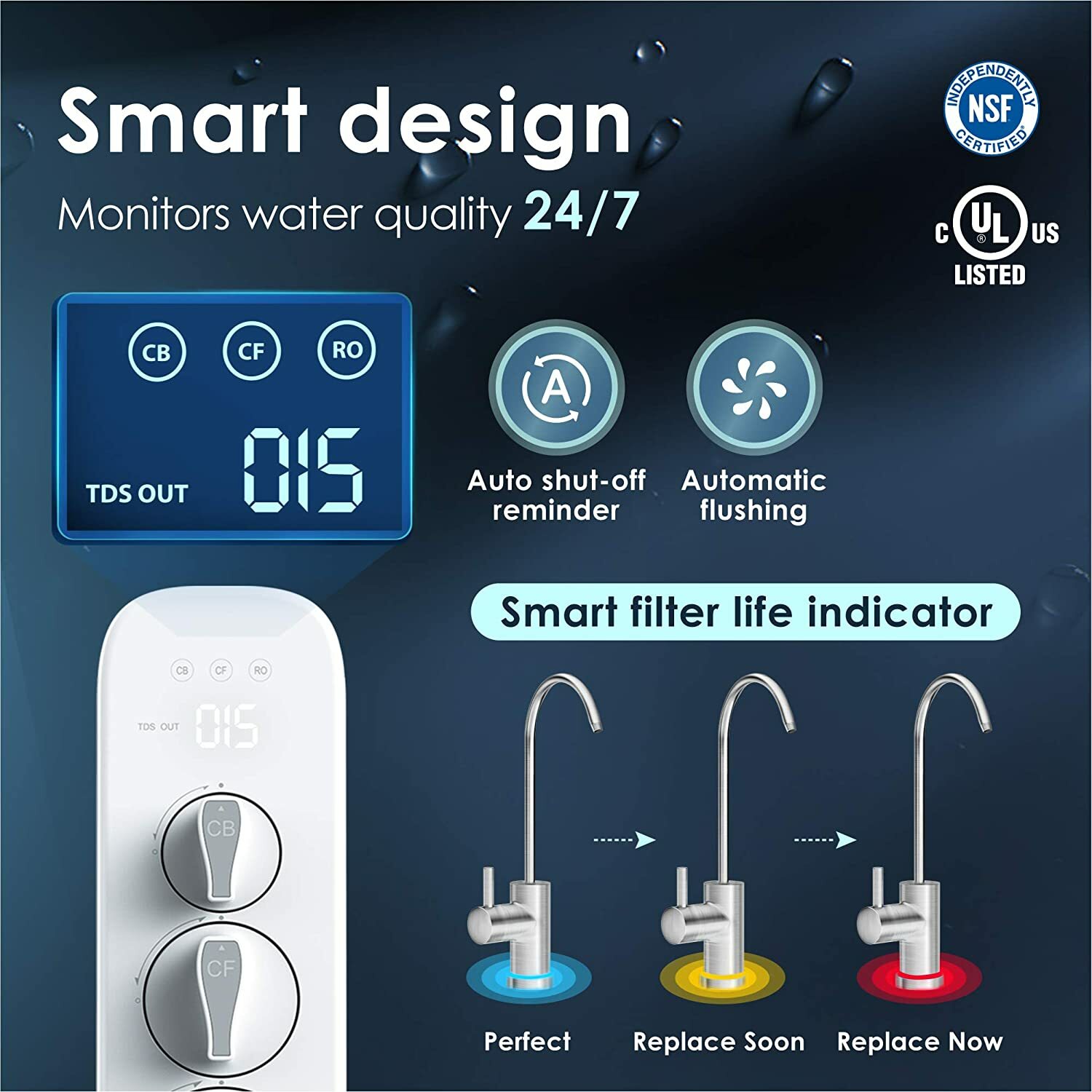 Tankless RO Reverse Osmosis Water Filtration System TDS Reduction by Waterdrop