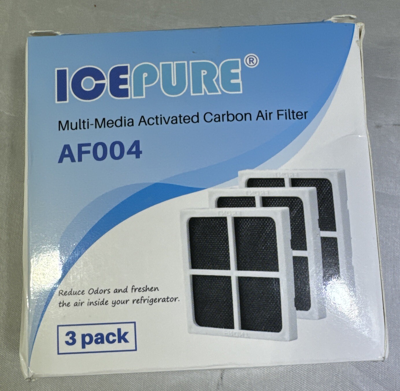 3 Pack IcePure RWF4700AC Refrigerator Water Filters 3 Carbon Air Filter
