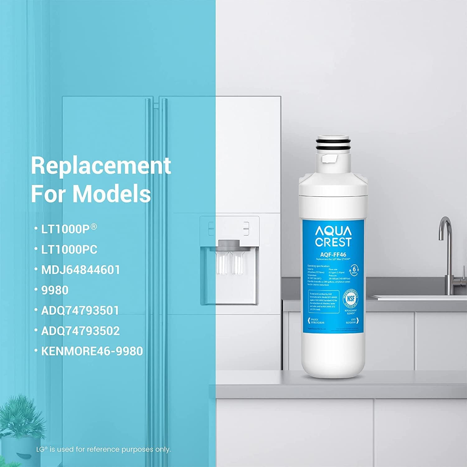 LT1000PC ADQ747935 Replacement for LG® LT1000P®/PC/PCS Thinq® Refrigerator Wa…