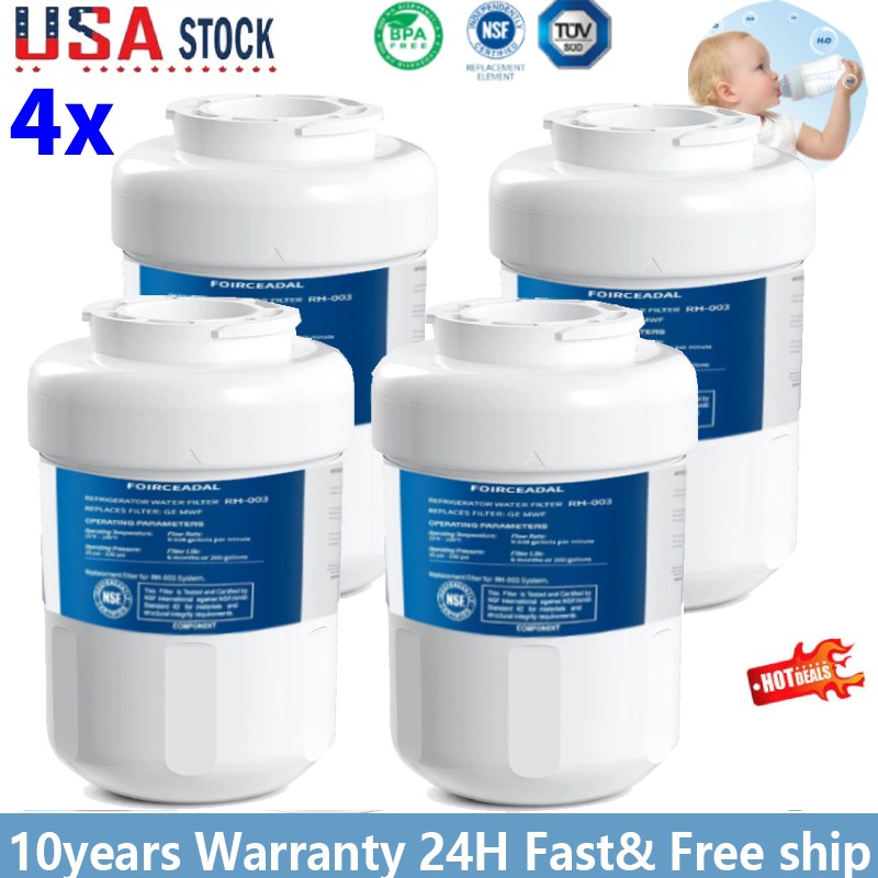 NEW 4 PACK FOR GE MWF MWFP GWF 46-9991 Smartwater Fridge Water Filter