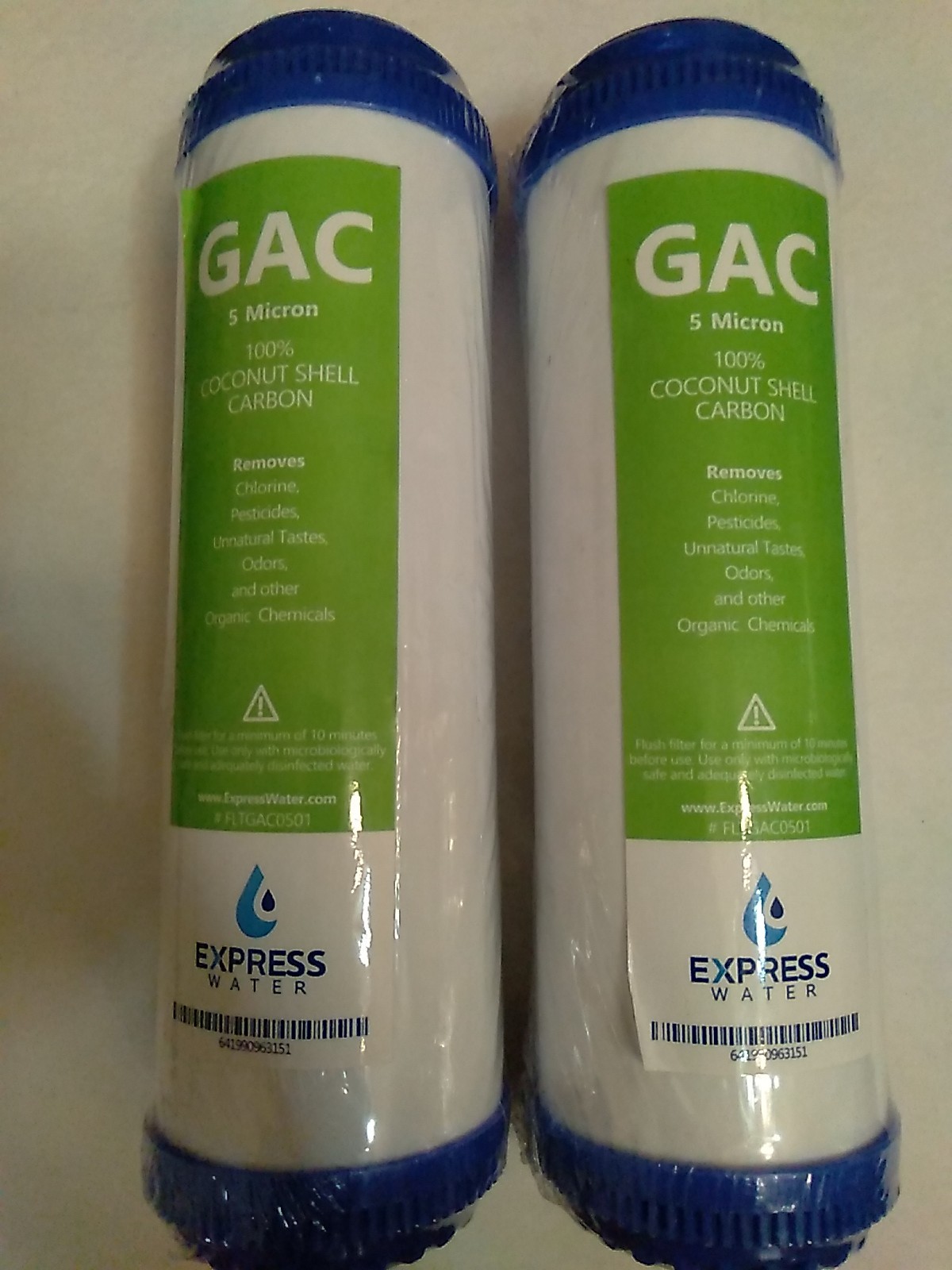 (2) Granular Activated Carbon Water Filter Replacement – 10 inch – 5 Micron GAC