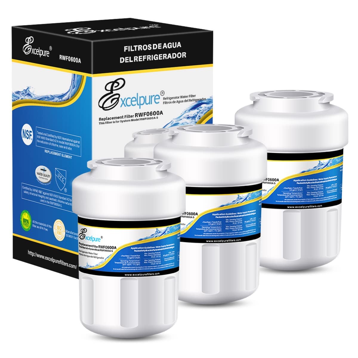 RWF0600A Replacement for PC75009, HDX FMG-1, GSE25GSHECSS, Kenmore 46-9996,3PACK