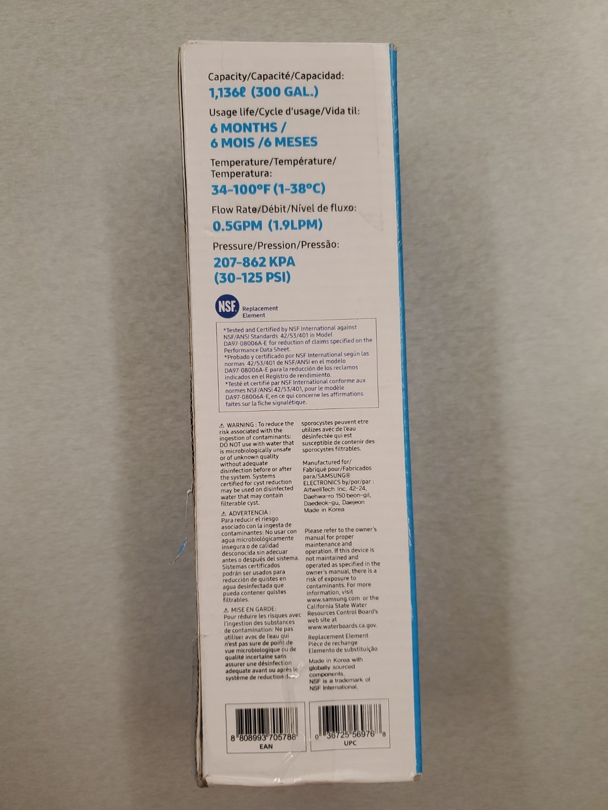 Genuine Samsung DA29-00020B HAF-CIN/EXP Water Filter NEW IN BOX