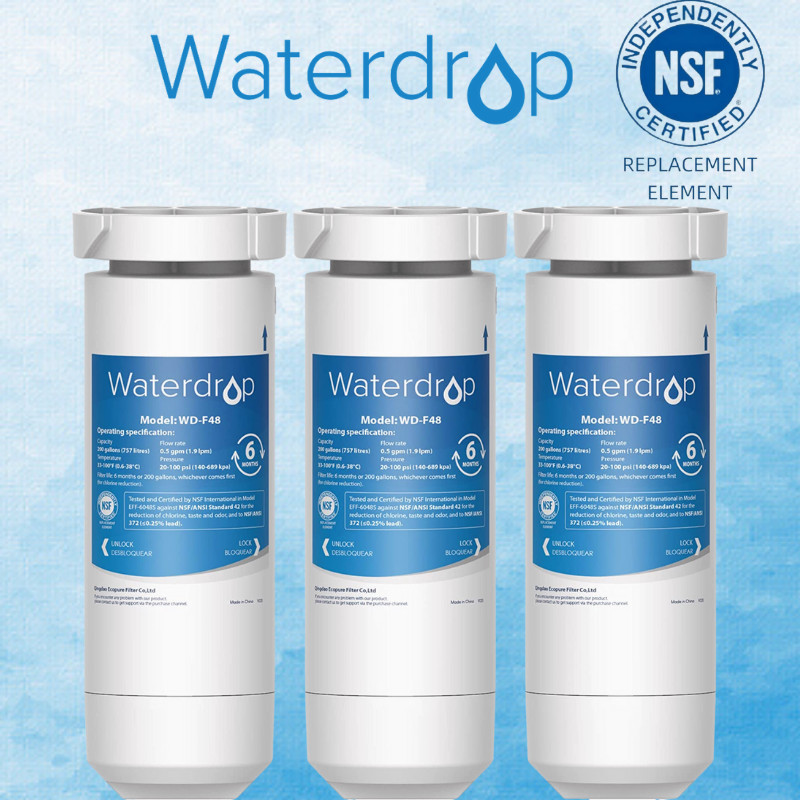 Waterdrop XWF NSF Certified Refrigerator Water Filter,Replacement for GE® XWF