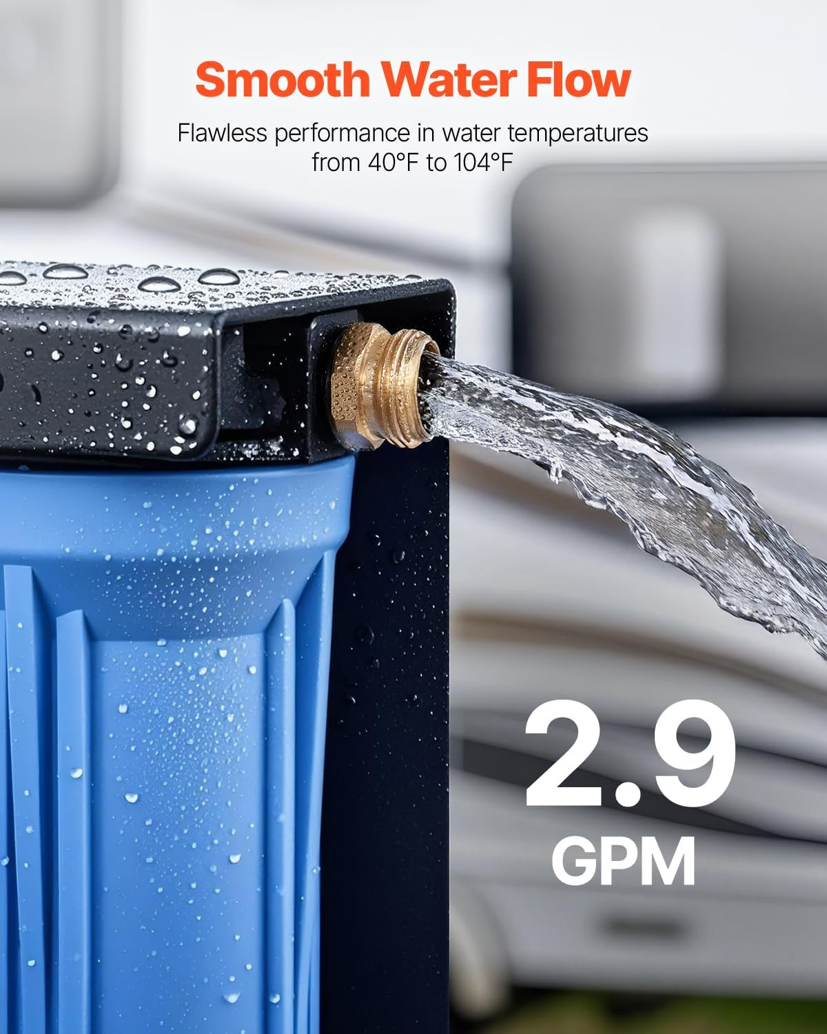 RV Water Filter with Bracket, 3-Cartridge 2.5 X 10 in Water Filter System for Rv