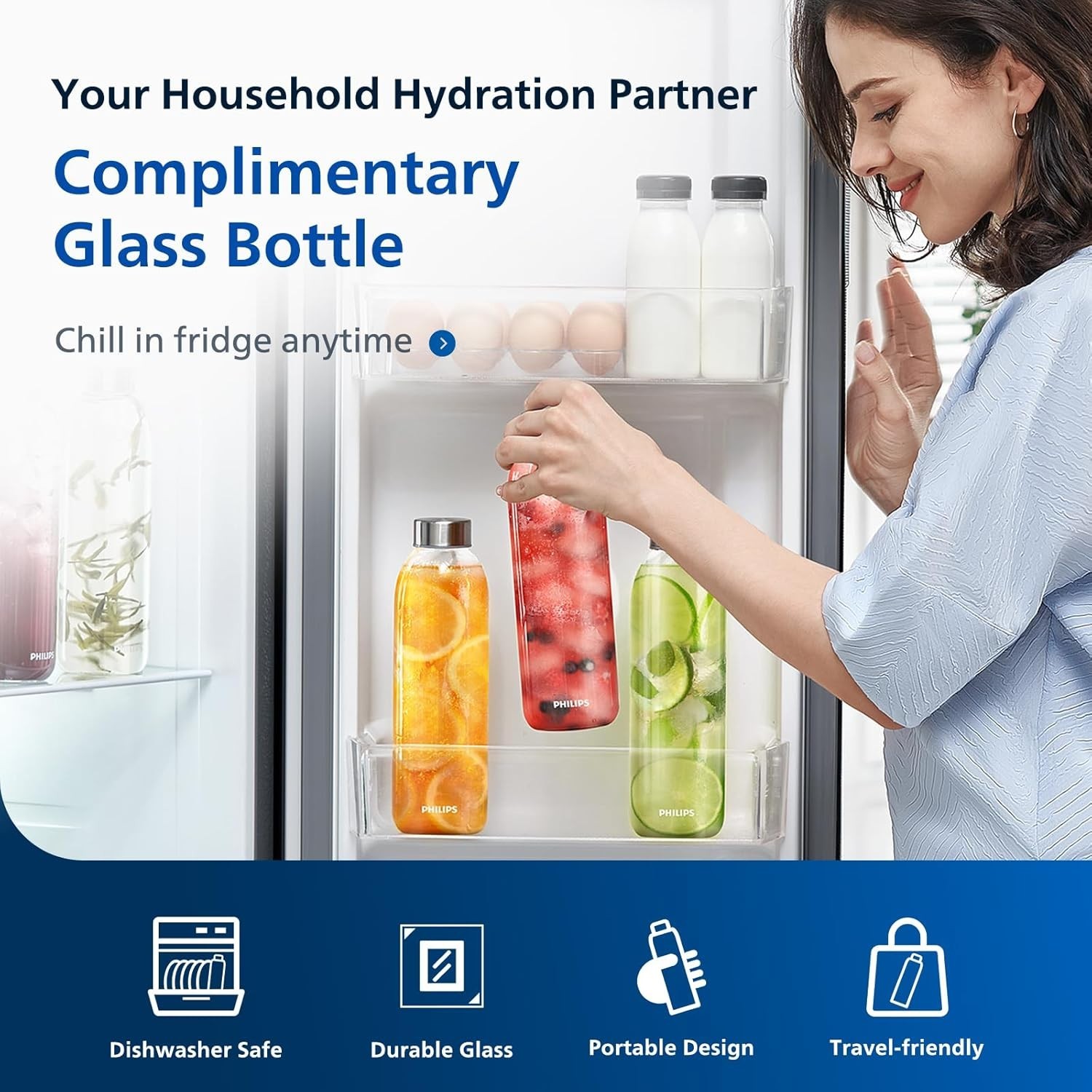 Philips Reverse Osmosis RO Water Filter System Compact Countertop – Silver Black